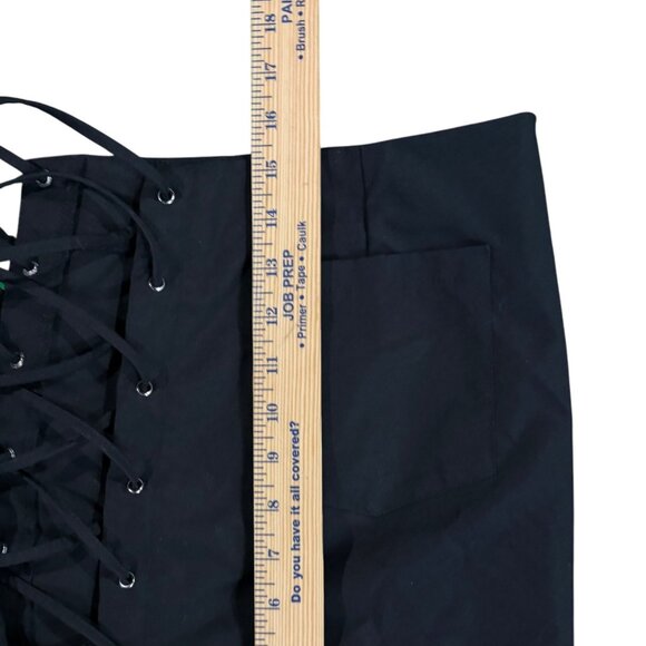 Shein Curve 3XL Black Lace-Up Skirt With Front Pocket & Belt Polyester Casual St - Picture 9 of 9